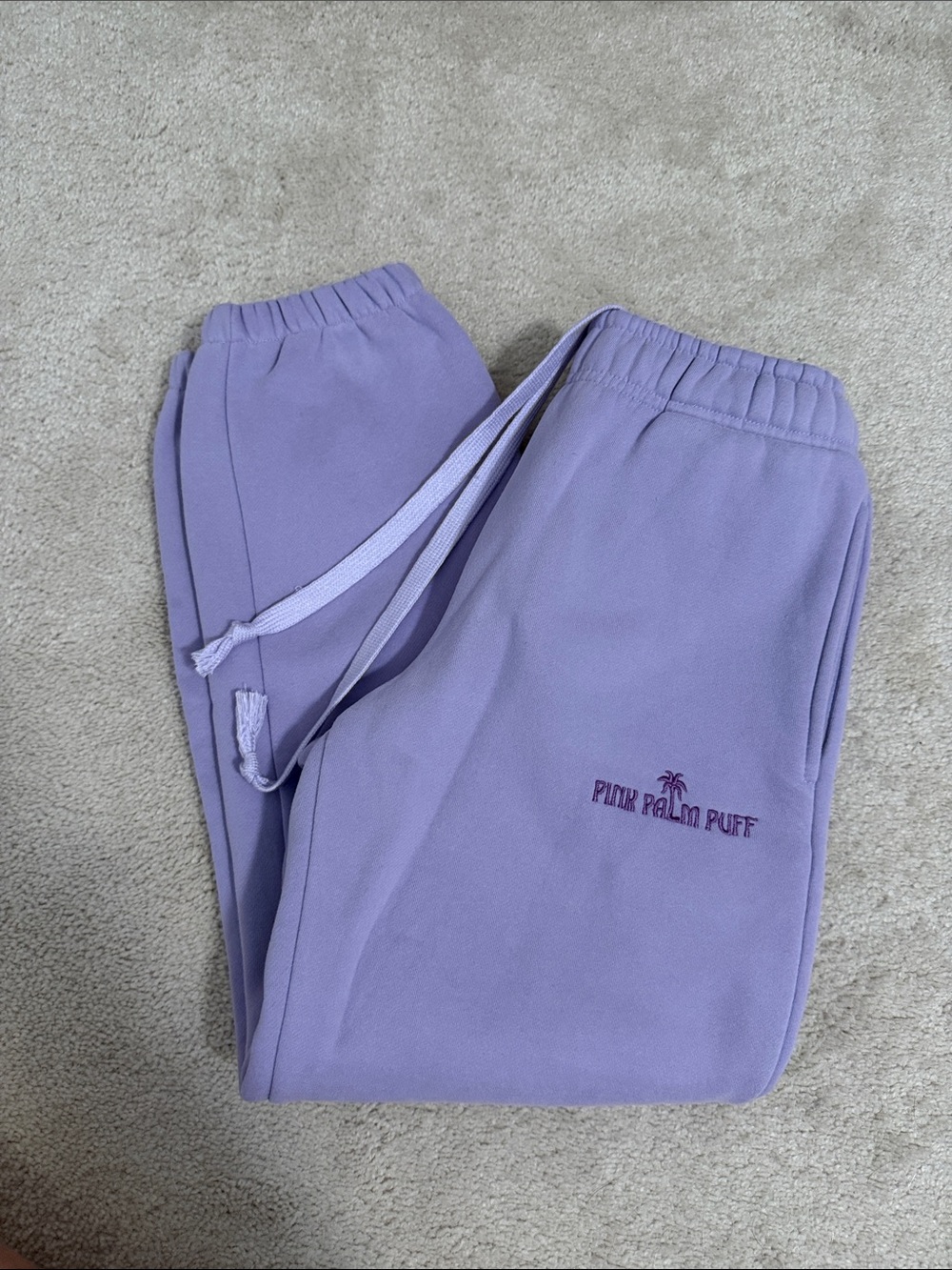 Pink Palm Puff sweatpants